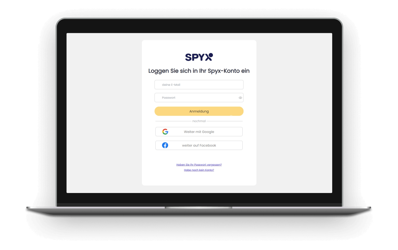 Choose your usual email as your account, set a password and register a spyx account.