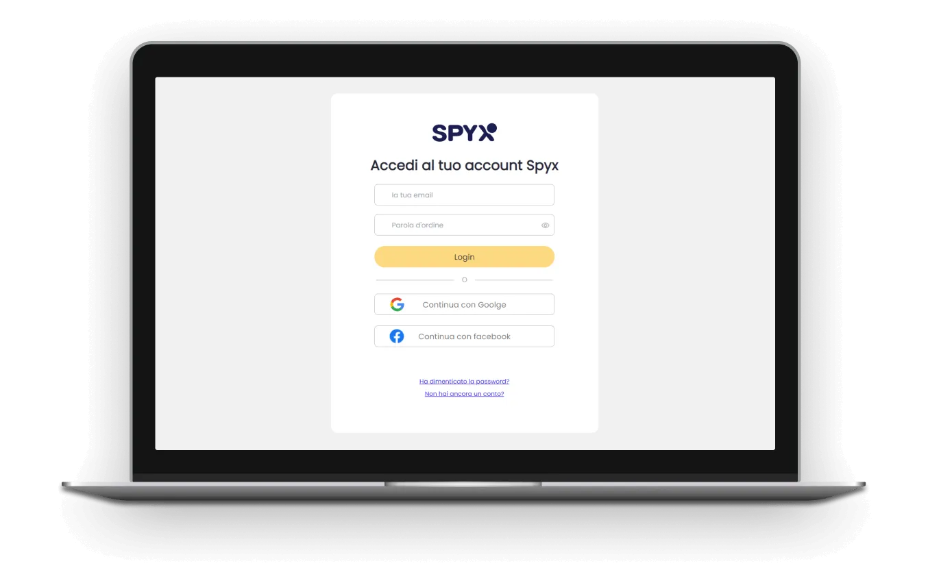 Choose your usual email as your account, set a password and register a spyx account.