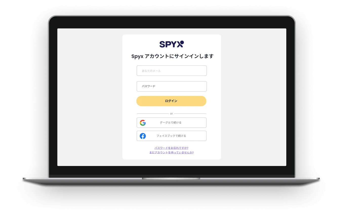 Choose your usual email as your account, set a password and register a spyx account.