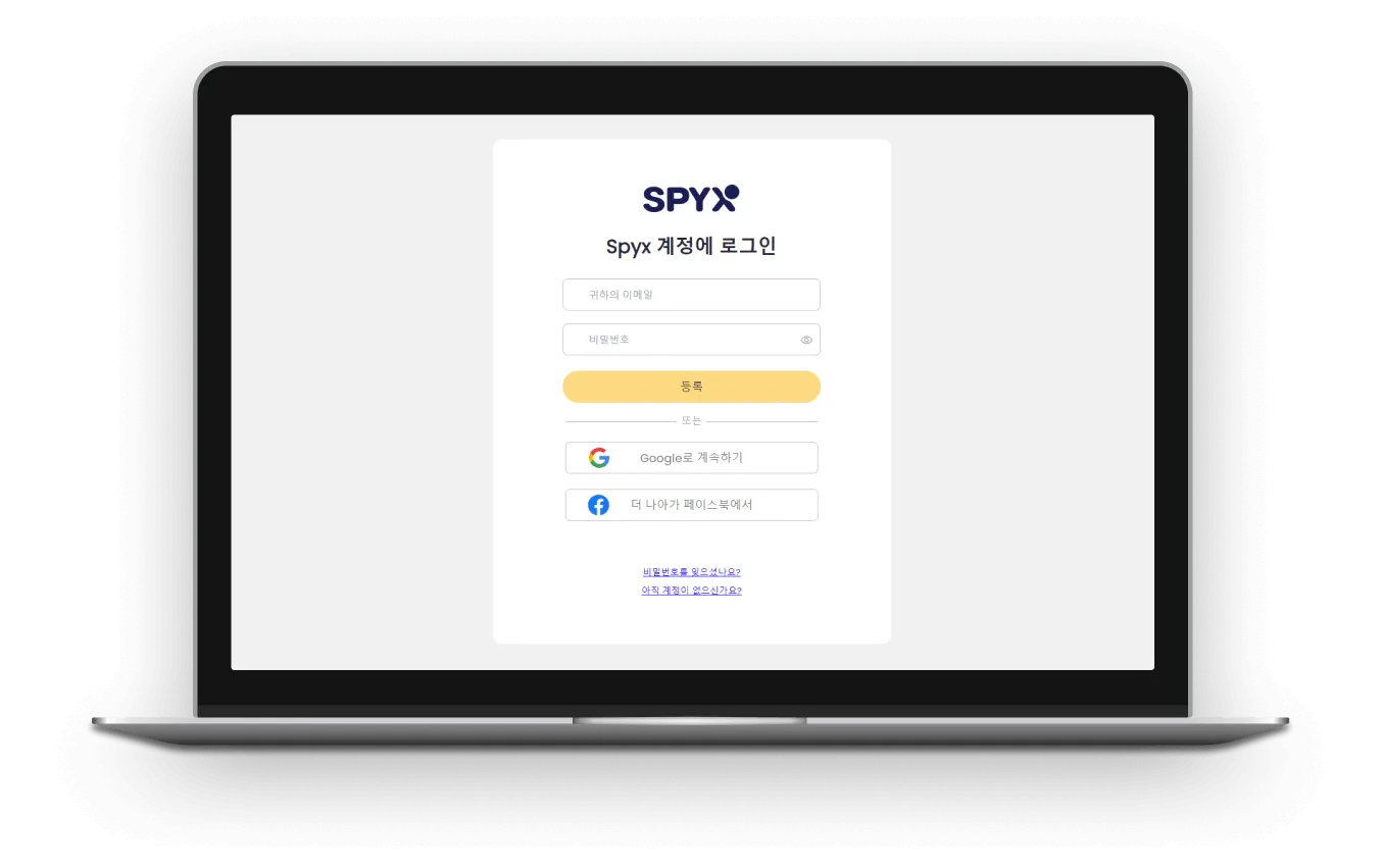 Choose your usual email as your account, set a password and register a spyx account.