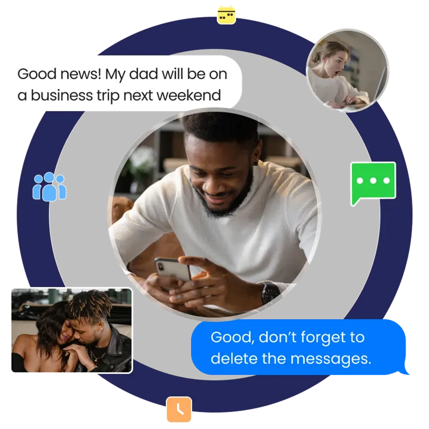 SpyX text message monitoring illustration